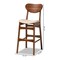 Baxton Studio Katya Mid-Century Modern Sand Fabric and Walnut Brown Finished Wood 2-Piece Bar Stool Set 184-11642-Zoro - alternate 6